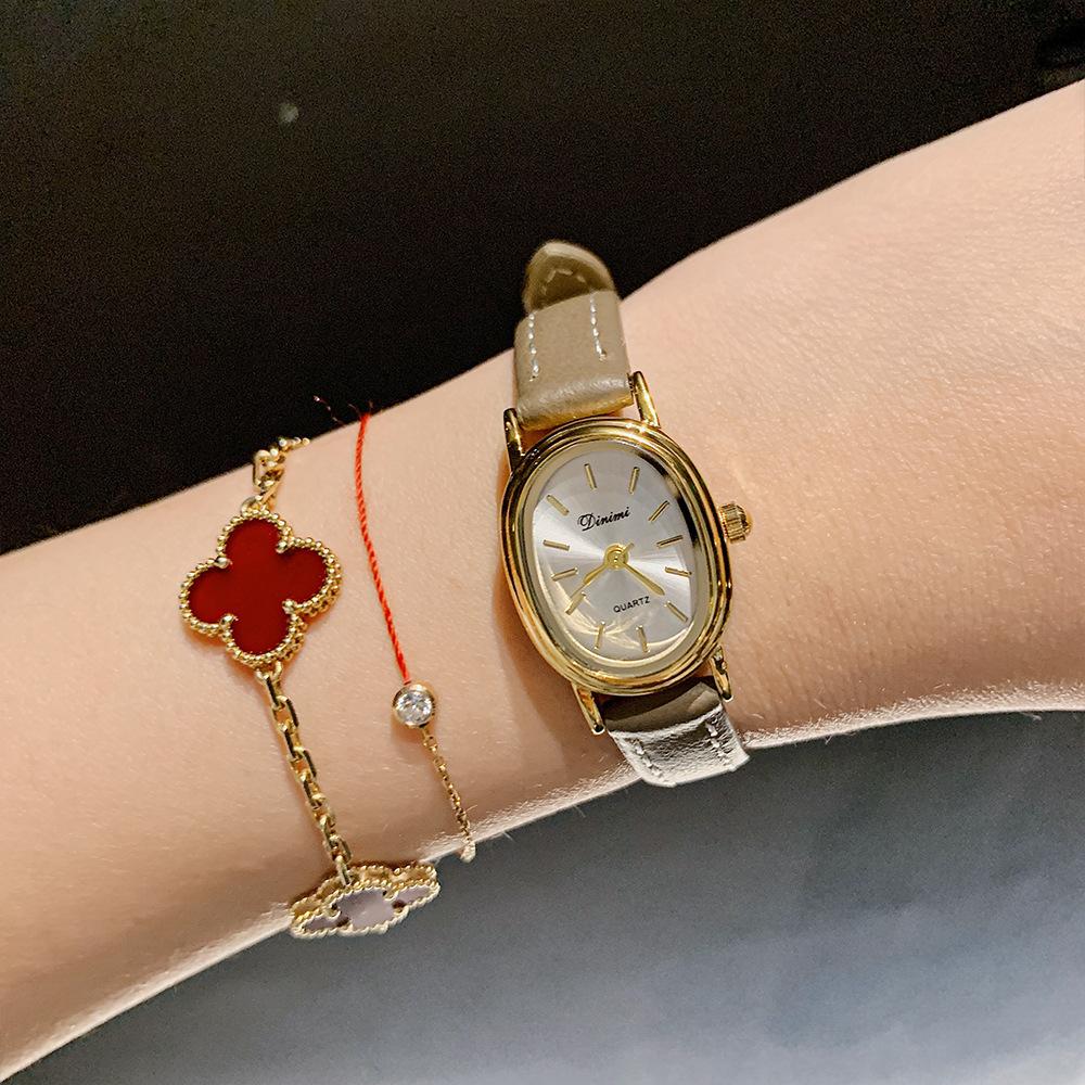 

Модные летние часы с маленьким круглым ремнем, повседневные простые кварцевые часы, женские часы со стальным ремнем в стиле ретро для поездок на работу