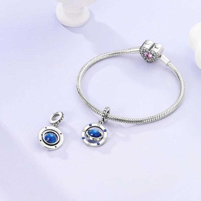 Charms Platablue Starry Sky Planet Stars Beads Fit Originalbracelets Charms For Women Jewelry Diy Making Gifts