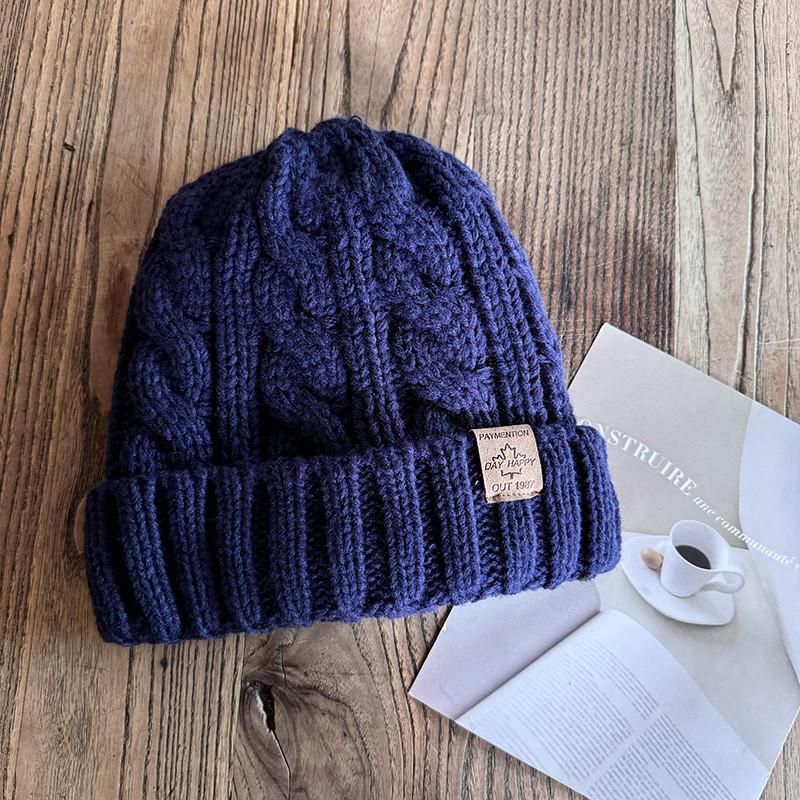 Beanie Wool Winter Hat Thick Knitted Cap Windproof Casual Accessory Fashion