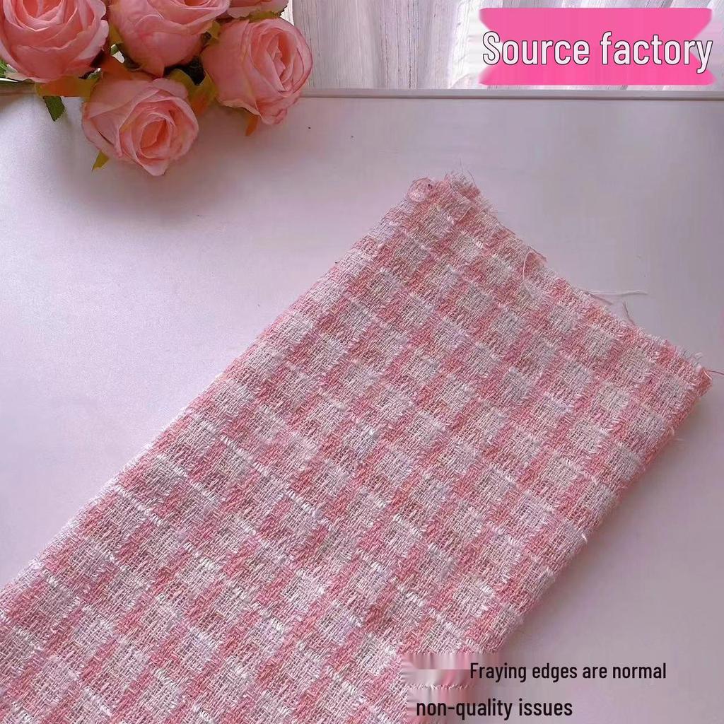 Gold Thread Plaid Fabric for DIY Handmade Bouquets and Bags