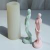 Silicone Resin Candle Mold A Slender Girl Flower Cake Chocolate Fondant Mold Aromatherapys Plaster Epoxy Mold Home Decor