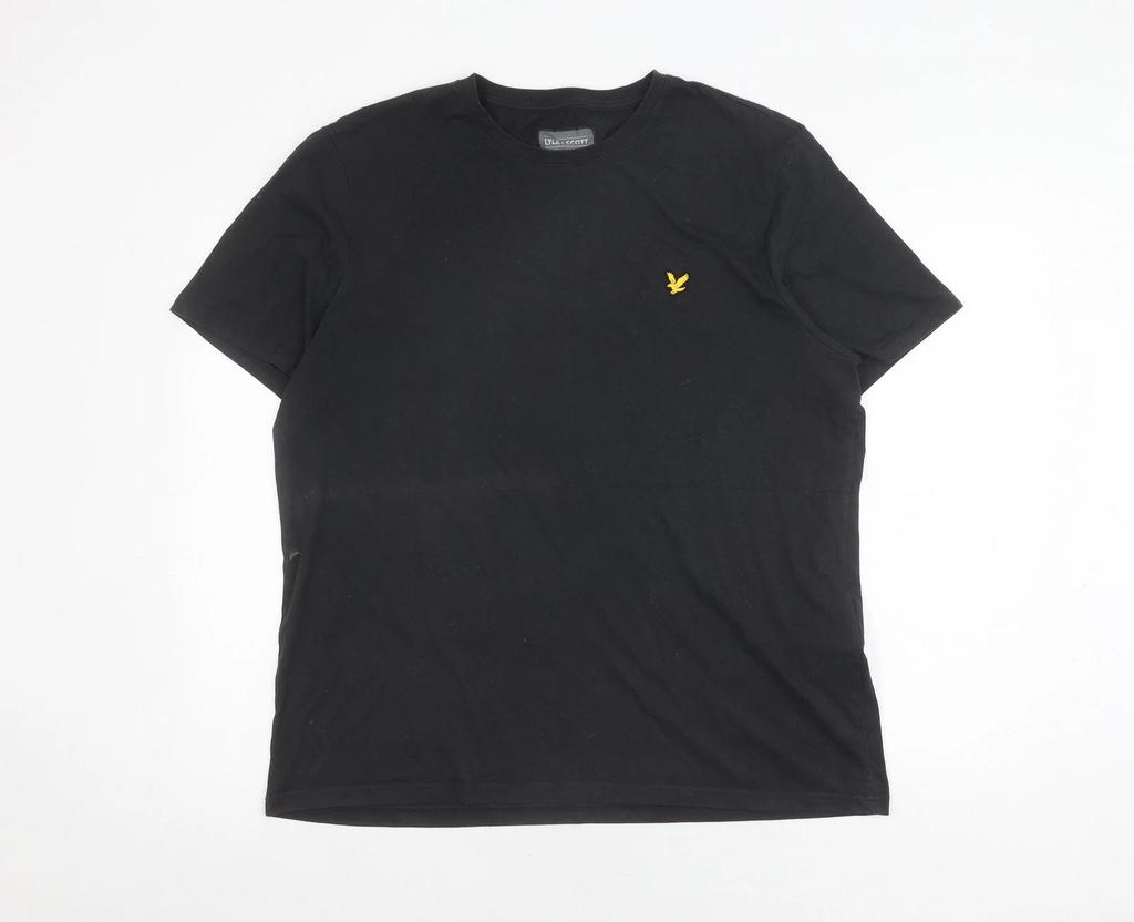 Tricou negru cu gât rotund pentru bărbați Lyle & Scott, mărimea XL