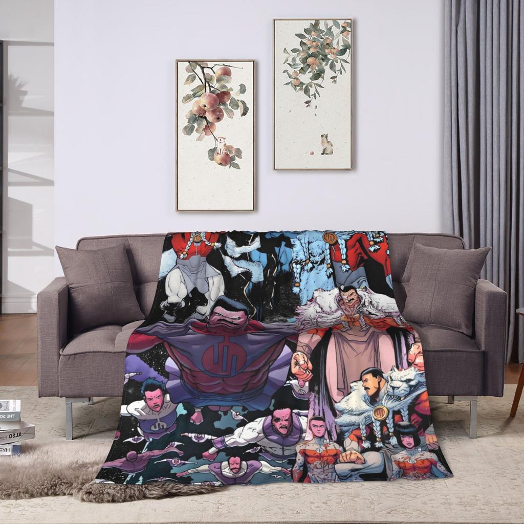 Viltrumite Army Invincible Blanket Quality Warm Throw Blanket Winter Airplane Travel Home Decor Street Trend Bedspread