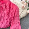 Design Crochet Temperament Long Sleeve Shirt Top Autumn Women's Loose Shirt
