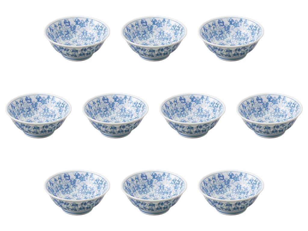 Set of 10 Karako x Ramen Bowls by Setomonohonpo 100-piece Bowl, 6.8cm [21 8.5cm]