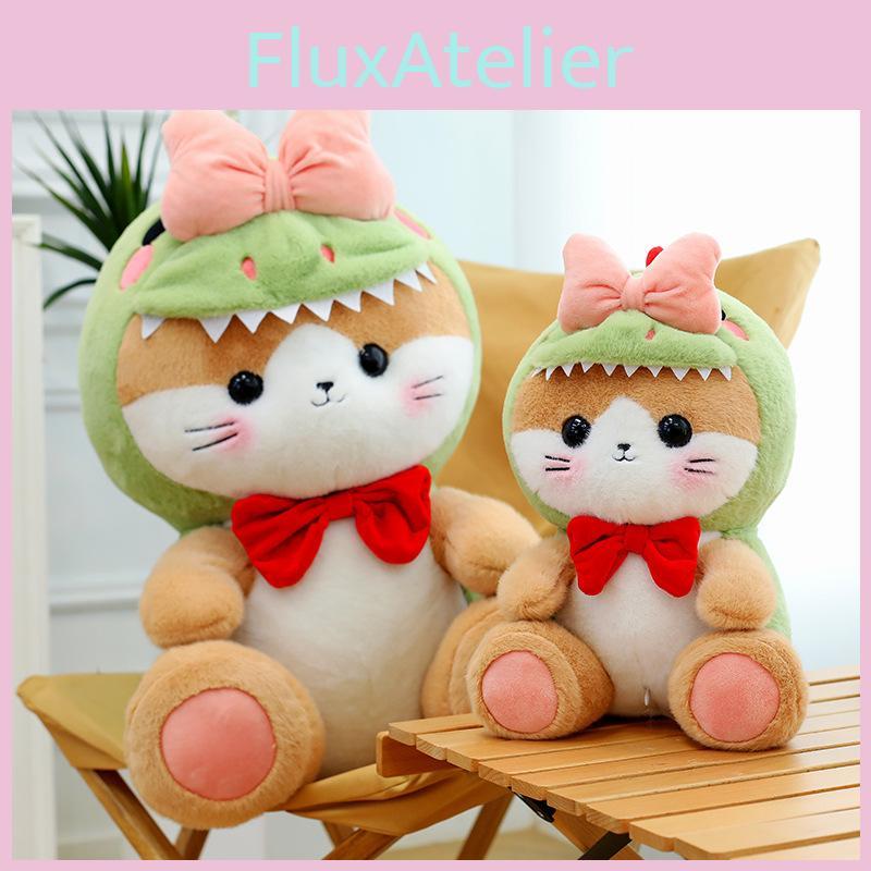 Toy Plush Cat Dinosaur Doll Stuffed Animal Cartoon Bow Soft Toy Home Gift Decor