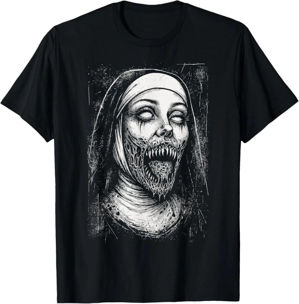 NEW LIMITED Horror Creepy Nun Demon Unholy Evil Occult Alt Scary Goth T-Shirt M