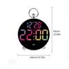 Large-Screen Digital Alarm Clock Temperature Display Brightness Control Electronic Clock 2 Set Alarms Round Shape Table Clock