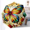 1pc Stained Glass Butterfly Design Automatic Opening Folding Umbrella with 8-Bone Iron Frame - Portable Outdoor for Fans, Travelers, Daily Use, Festiv
