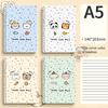 1pc A5 Cartoon Line Coil Notebook Hard Cover Kawaii Korean Stationery School Supplies for Students Back To School