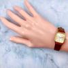Used Working item SEIKO SPIRIT ladies watch square new belt 3 hands 1F21-5B20 rectangular gold vintage