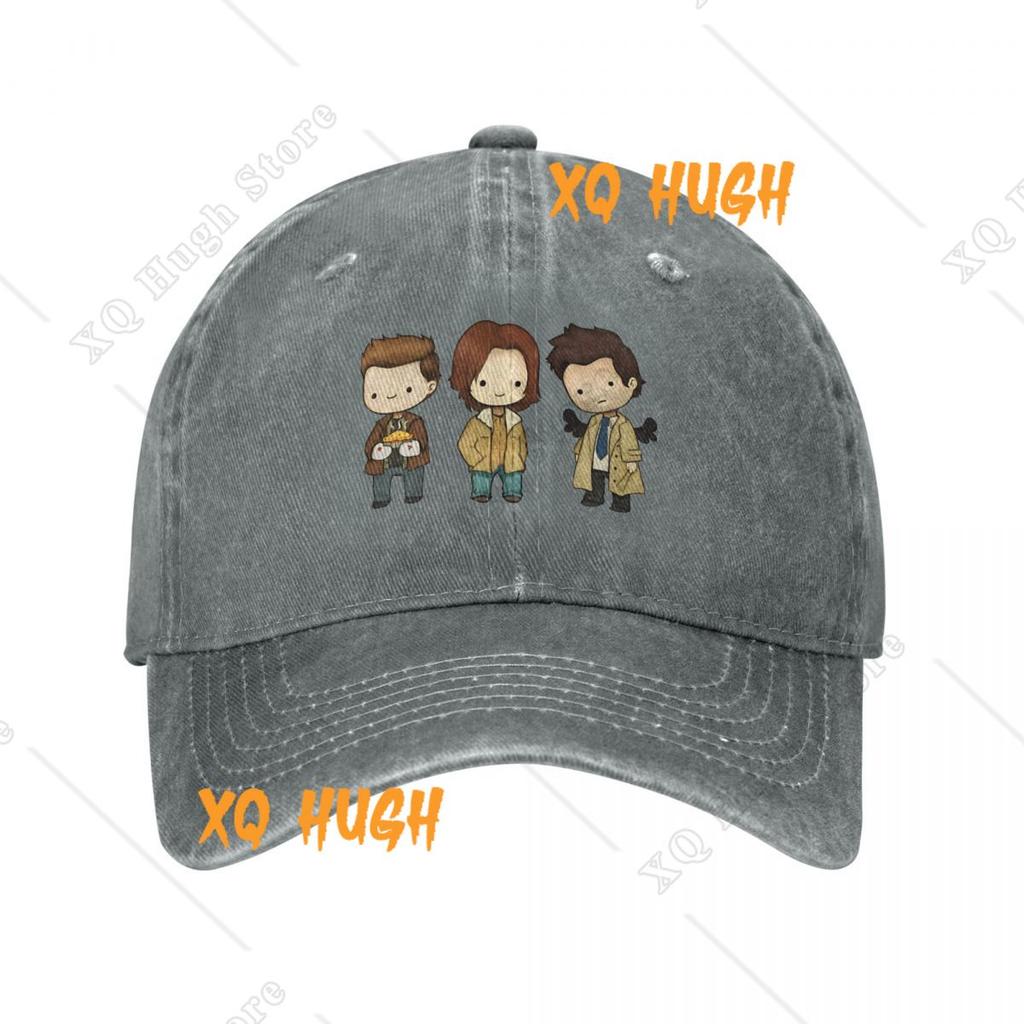 Vintage Dean Castiel Sam Supernatural Baseballkappen Unisex Stil Used Look Gewaschene Sonnenkappe Lustige TV-Outdoor-Trainings Geschenkhüte