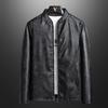 Men's Leather Jacket Fashion PU Leather Jacket Motorcycle Trend Large Size Stand-Up Collar Leather Jacket