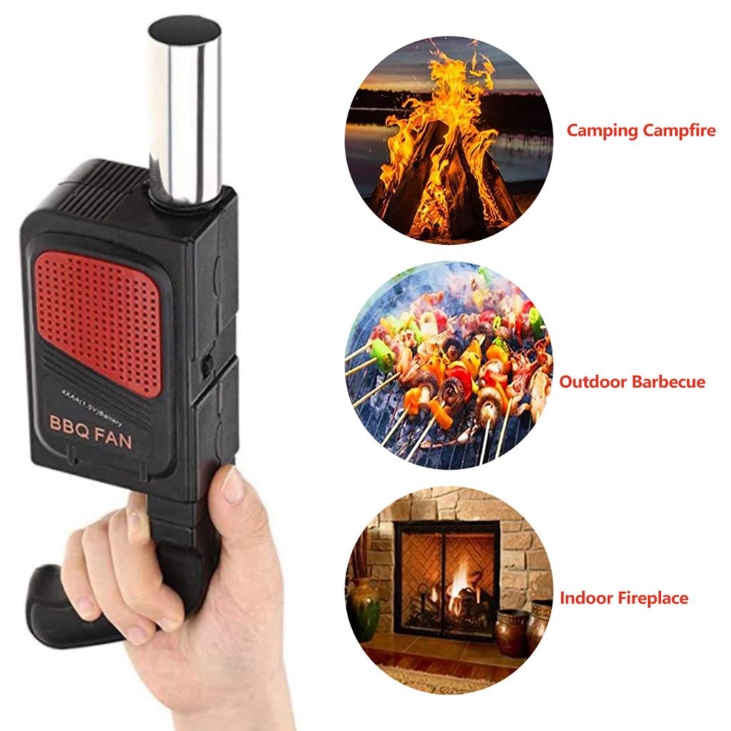 Handlicher elektrischer Grillventilator Luftgebläse Tragbar für Outdoor-Camping Barbecue Picknick BBQ Kochwerkzeug Bäckerei Grillzubehör