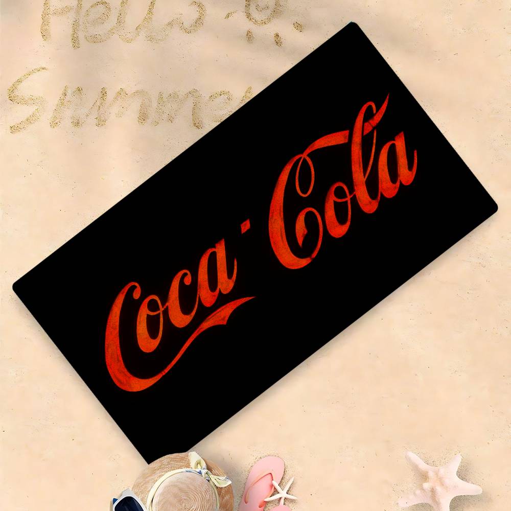 C-Coca Logo C-Cola Mikrofaser Bedrucktes Strandtuch Bergsteigen Yoga Strand Schwimmen Laufen Saugfähiges Weiches Handtuch