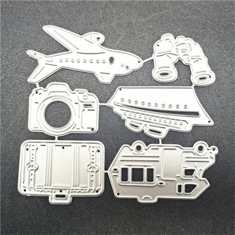 Plane Ship Camera Car Cutting Dies for Photo Scrapbooking Card Making Decors Carbon Steel Die Cuts Embossing Stencils