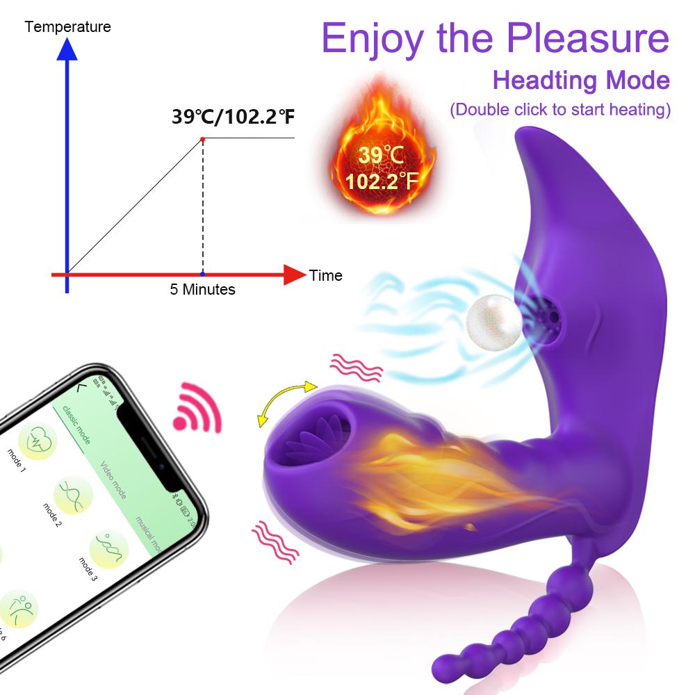 Female Vibrator APP Dámské nositelné sexuální hračky Vibrátor Sání Clit Kouření Stimulace Hračky pro dospělé Dildo Clit Stimulátor