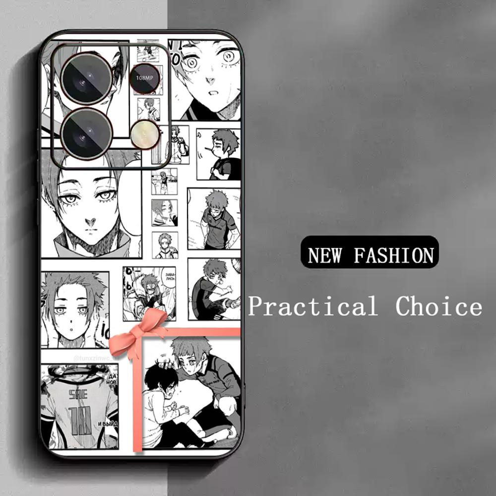 Sae itoshi cooles Anime-Mann-Muster Handyhülle Für Redmi Note 14 13 12 11 Pro Plus S 5G 14C A3 Weiche Schwarze Handyhülle