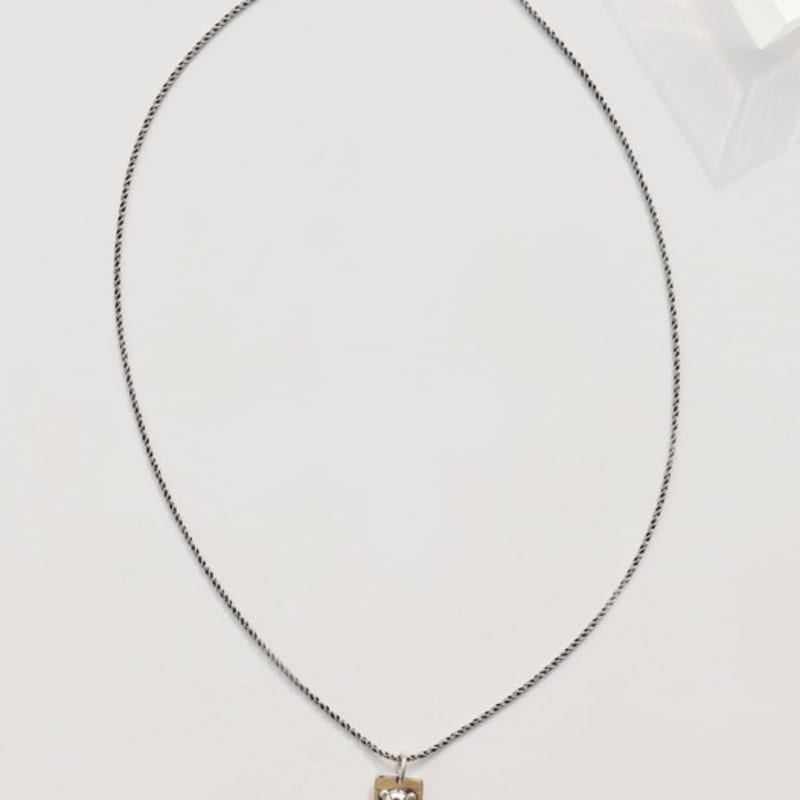 BONBEAU Frame Bear Pendent Silver Chain Necklace 925 Silver Teddy Bear Square Pendant Oil Painting Chain Silver Necklace