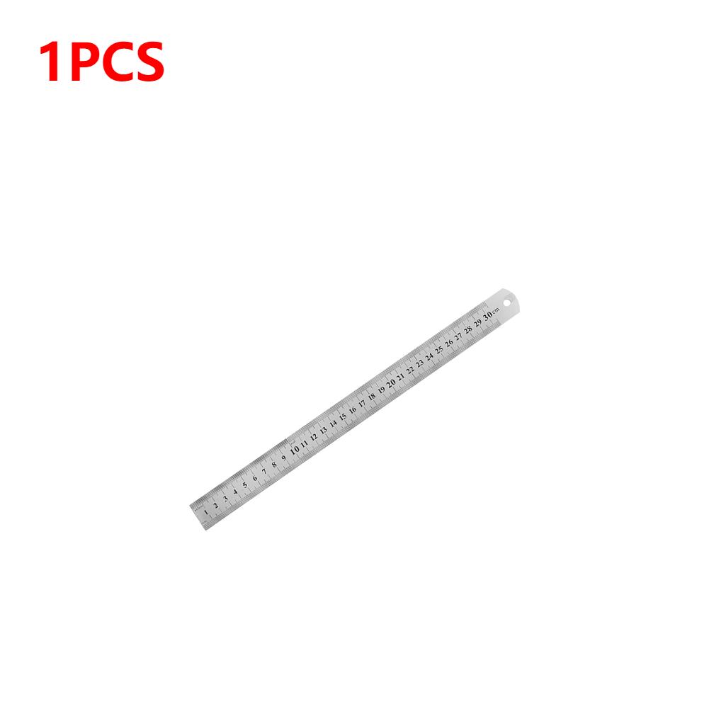 10-1Pcs 15-50cm Stainless Steel Metal Straight Ruler Ruler Tool Precision Double Sided Measuring Drafting Accessory Hand Tool