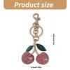 Simple Crystal Cherries Charm Keychains Sweet Cool Ornament Bag Pendant Car Keyring Haning Decoration for Women Girl