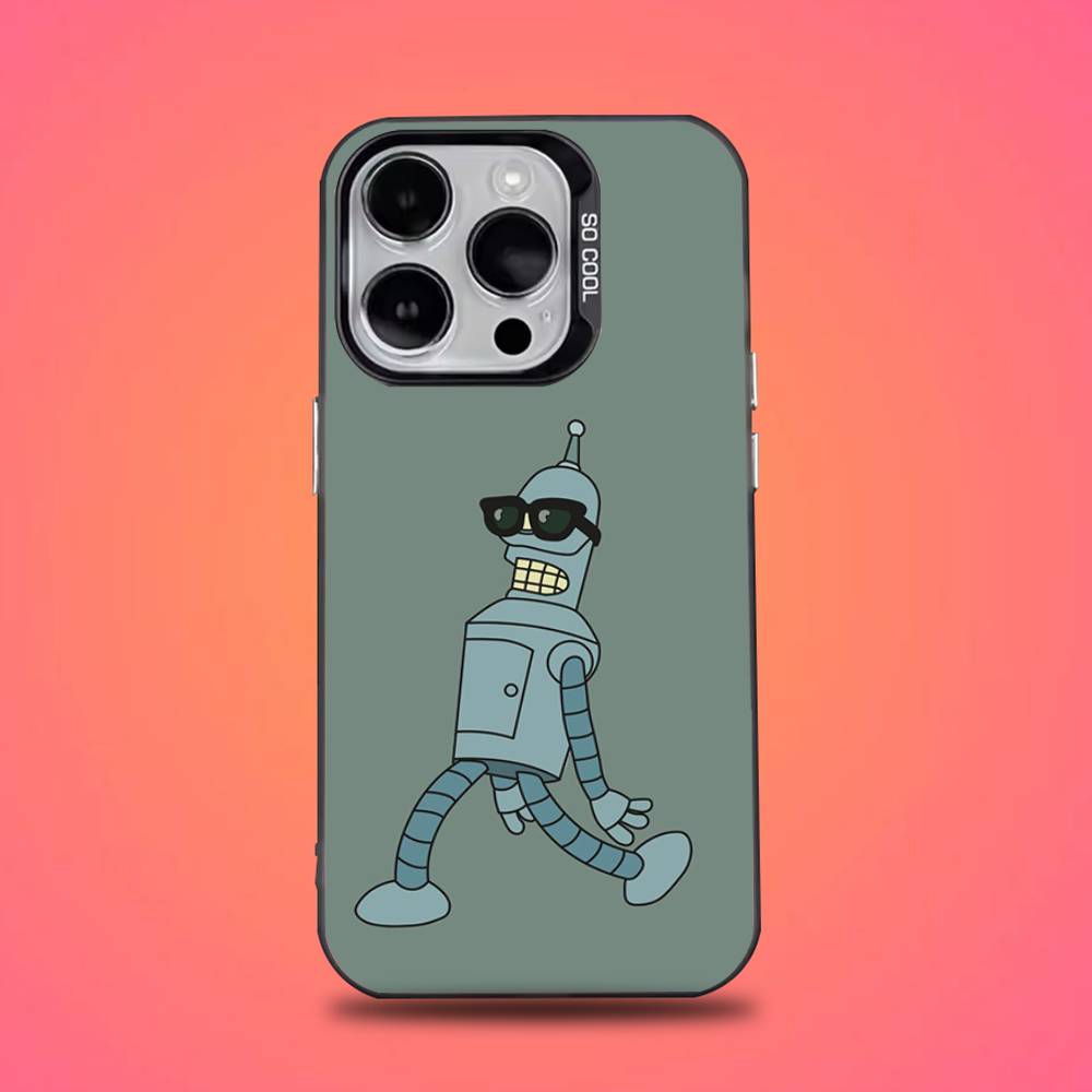 Cartoon F-Futurama Robot Phone Case For iPhone 16,15,14,13,12,11,Pro,Max,Plus,Mini,XS,SE Anti Fall Black Matte Hard Bumper