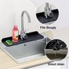 Silicone Kitchen Faucet Mat for Sink Sponge Drain Rack Foldable Sink Mat Faucet Splash Catcher Bathroom Countertop Protector Mat