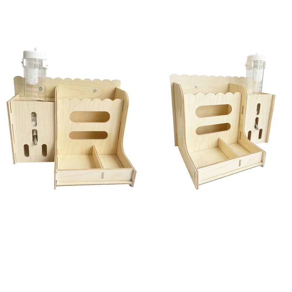 Abnehmbarer Kaninchen Heufutterspender 2 in 1 Kaninchen Futtertrog Holz Gras Spender Gehege