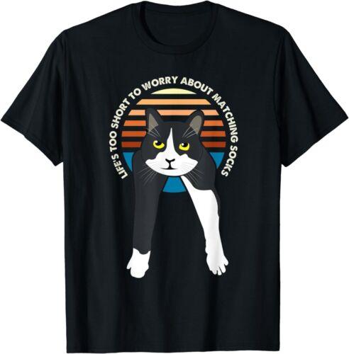 

NEW Tuxedo Cat Meme Funny Sayings Life s Too Short To Worry Gift T-Shirt S-3XL - Men s Summer Cotton Graphic Tee S разноцветный