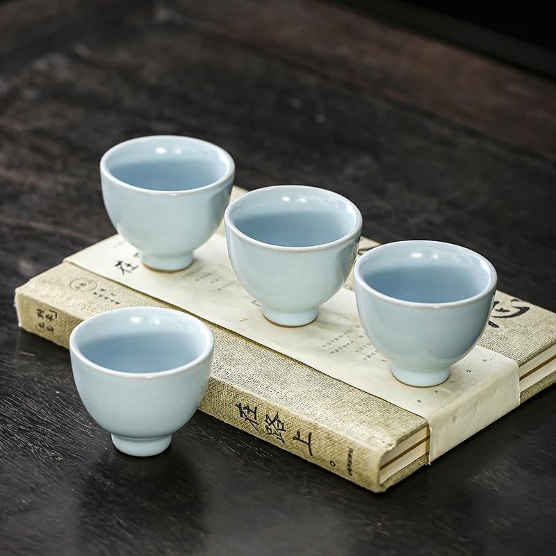 Ge Kiln Ru Kiln Open Teacup Tea Set Small Master Cup Brewing Teapot Single Cup Ceramic Kung Fu Tea Tasting Cup Tea Cup