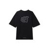 Nike Summer Cat Embroidery Casual Loose Round Neck Pullover Short Sleeve Drop Shoulder T-Shirt Women Tops Black FV0942-010