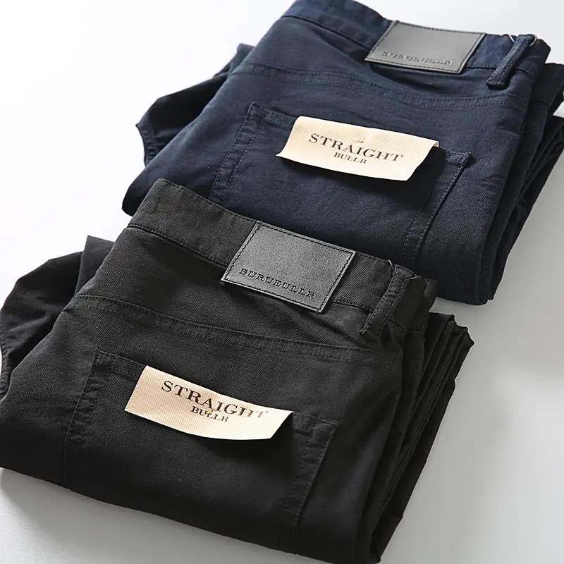 Frühling und Sommer Dünnschnitt Atmungsaktiv Bequem Twill Baumwolle Herren Slim Business Gerade Freizeithose Hose