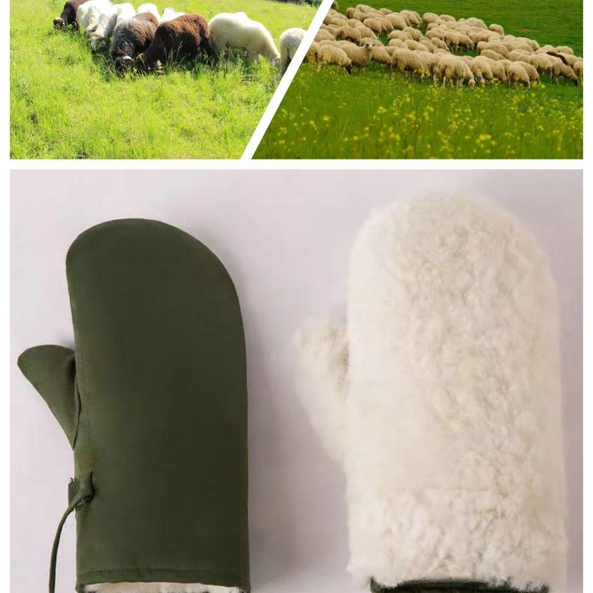 

Надзвичайно товсті вітрозахисні вовняні зимові рукавички з хутряною підкладкою для захисту праці на снігових полях