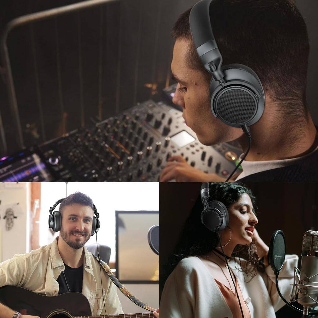 Eppfun Monitor Wired Music Instrument Detachable Balanced Connection Headphones Open-back Headphones, [DTM, Mixing, Mastering, Listening, Practice,
