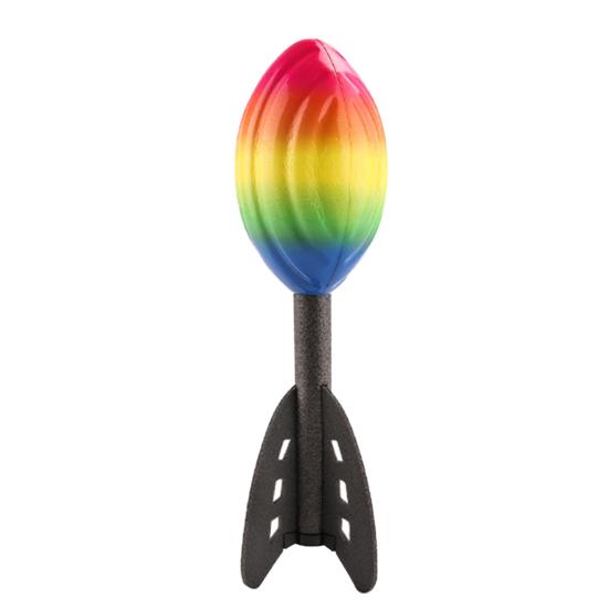 

Sport Rocket Toy Portable Rainbow Color High Elasticity Flying Rocket Throwing Football for Kids