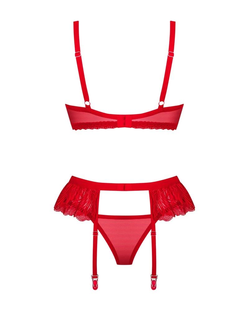 Obsessive - Delicate Lace Red Chilisa Set XL/2XL
