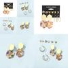 Boucles d'oreilles élégantes en alliage en forme de U pour femmes Design chic en acétate et acrylique