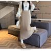 Women's Fleece-Lined Knit A-Line Midi Skirt, 2025 Autumn/Winter Style, Thickened Design, Hip-Hugging.