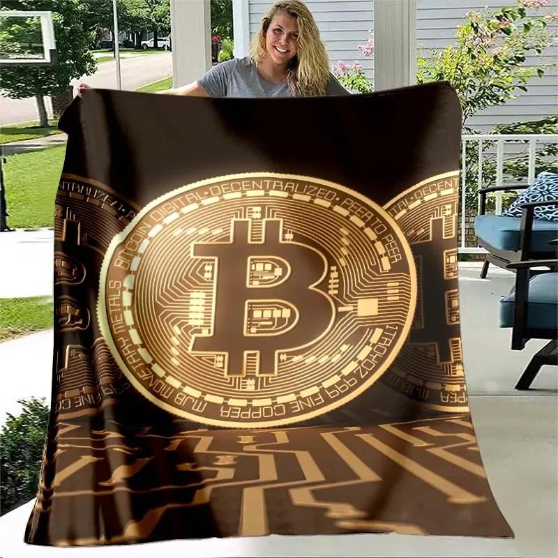 Bitcoin Virtual Currency NFT Soft Flannel Blanket for Beds Bedroom Sofa Picnic,Throw Blankets for Cover Outdoor Leisure Nap Gift