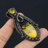 Bumblebee Jasper Pendant, 999 Copper Wire Wrapped Gemstone Jewelry, Handmade Pendant, For Mother Day