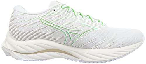 Mizuno Wave Rider 26 Running Shoes, Lightweight, Off-White/Green/Gold, Size 23.0 cm, 2E, for Jogging, Marathons, Sports, and Training