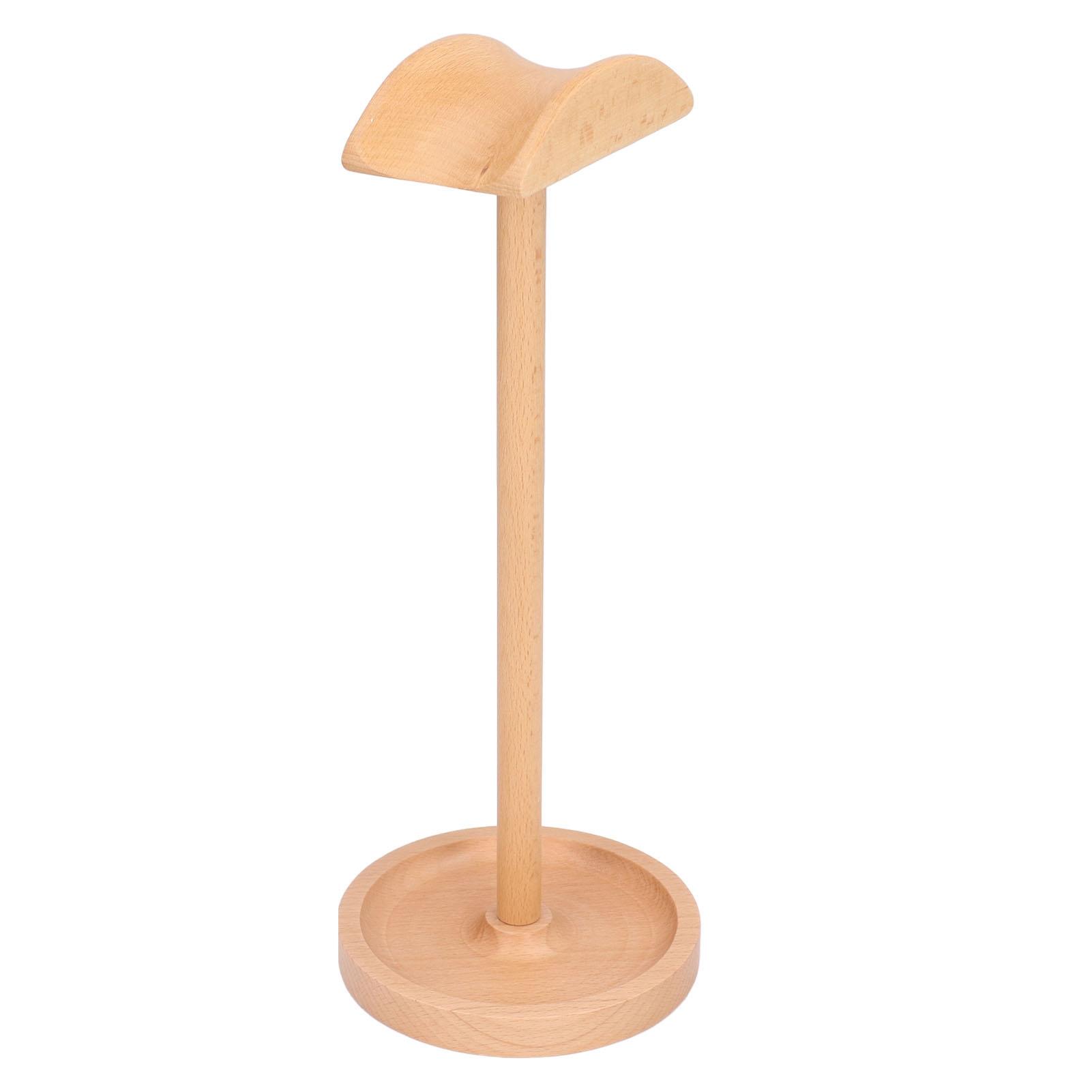 Wood Headphone Holder Desktop Wooden Headphone Display Stand Detachable Beech Headset Stand for Office Studio Study