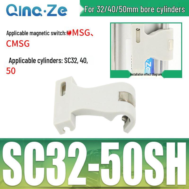 Zylinder SC CS1-F U mit Magnet schalterhalterung CMSG, Befestigungswinkel MBB und Zylinderzubehör D-A93 SU.