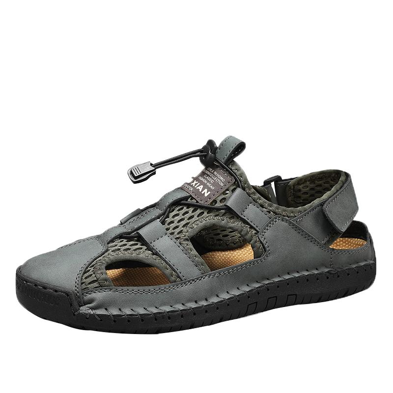 

Новые летние мужские сандалии ручной работы, непромокаемая нескользящая обувь для реки, уличная дышащая походная обувь с сеткой, пляжная обувь, шлепанцы 48