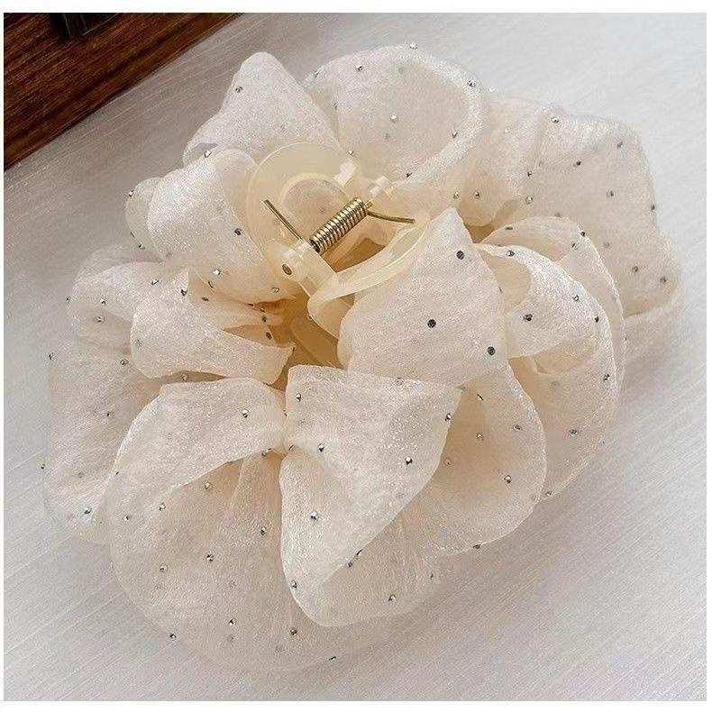 

Заколка-бант для высококлассной женской прически «Облако-пузырь» – Большой аксессуар-зажим типа «акула»