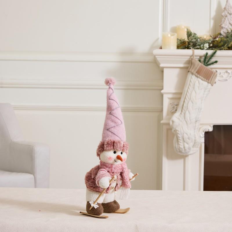 New Christmas Doll: Gem Powder Snowman Plush Hat Ornament, Standing Pose Reindeer, Perfect Gift