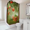 TU Christmas Shower Curtain Festive Holiday Waterproof Fabric Decor Merry Xmas Bathroom Set
