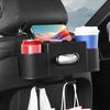 Car Backseat Organizer with Tissue Box Automotive Seat Headrest Multifunctional Universal Cup Holder Hanging Storage Box
