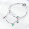 Copper Christmas Santa Snowflake Charm Pendant Beads Fit Original Bracelet For Women Valentine Day Jewelry Gifts