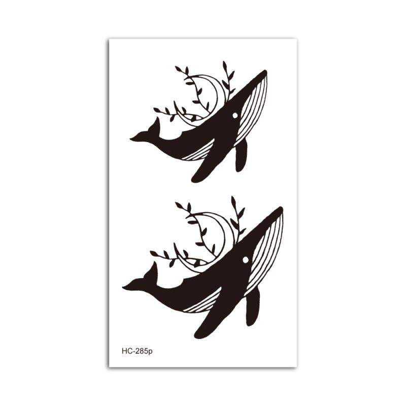 Black Waterproof Temporary Flower Tattoo Sticker - Small, Fresh Design 60x105mm